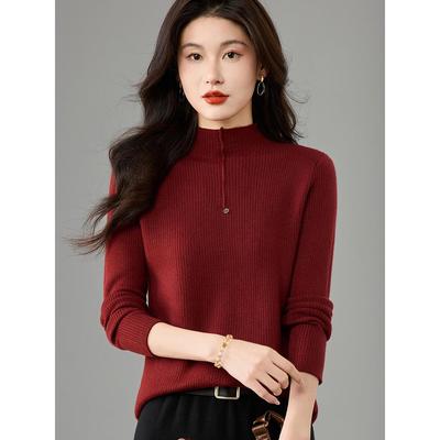 半高领加绒打底衫女秋冬2025新款洋气百搭上衣内搭短款一体绒毛衣