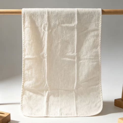 【一对】五支汉麻包边枕巾白色50*80cm