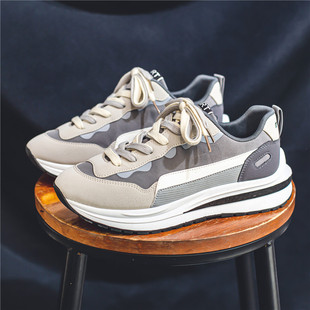 892 港风ins潮百搭国潮炸街休闲阿甘华夫鞋 春秋鞋 子男厚底老爹鞋