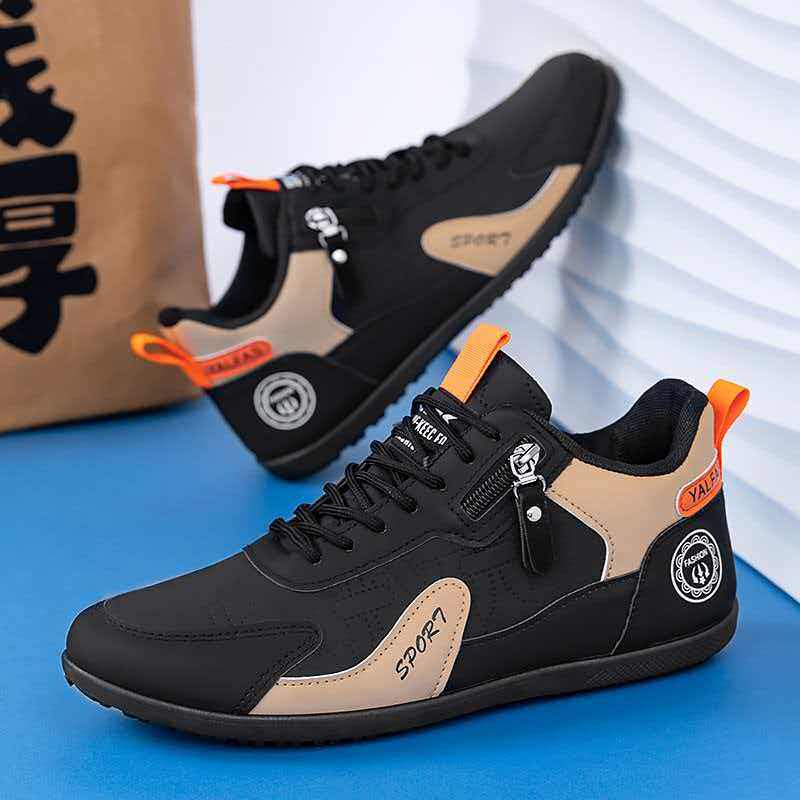 男士春秋款新款休闲复古豆豆鞋套脚鞋子男生拼色运动板鞋男款男鞋