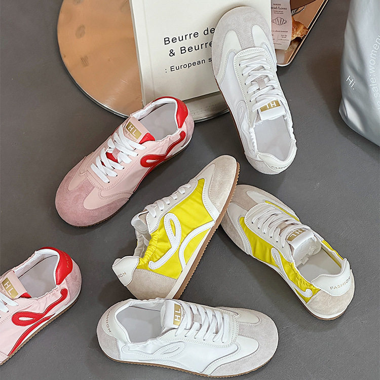 真皮阿甘鞋女2025秋冬新款休闲百搭德训鞋轻便平底舒适芭蕾舞鞋女