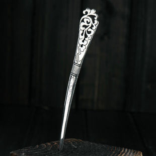 镀白金色镂空发簪头饰气质发钗古典发簪礼物送长辈送女友生日礼物