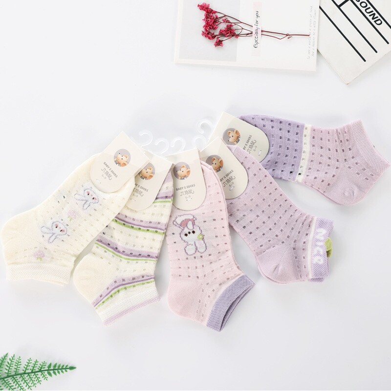六指鼠女童袜子春夏季韩版儿童薄款网眼短筒袜女孩透气洞洞袜船袜
