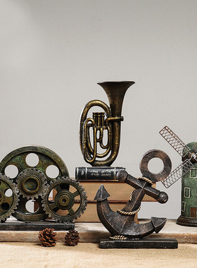 样板房复古仿旧书柜摆件软装饰品