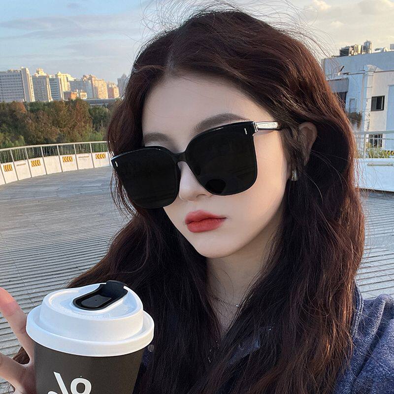 男女通用方框款墨镜女潮韩国大框圆脸蹦迪蓝遮阳防紫外线太阳镜