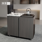 大理石实木茶几边几客厅家用阳台小户型多功能茶台茶桌可移动茶车