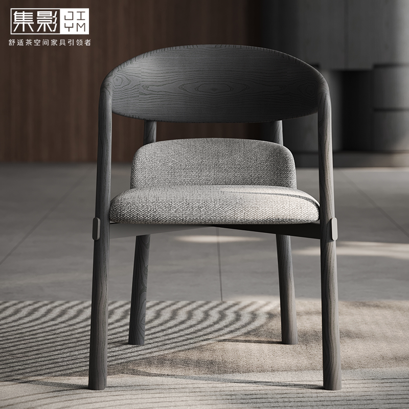 JIYM/集影喜系列现代简约白蜡实木休闲椅新款家用客厅阳台茶桌椅