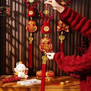 代代有福福字新年挂件春节挂件钱袋子发财流苏乔迁挂饰年货