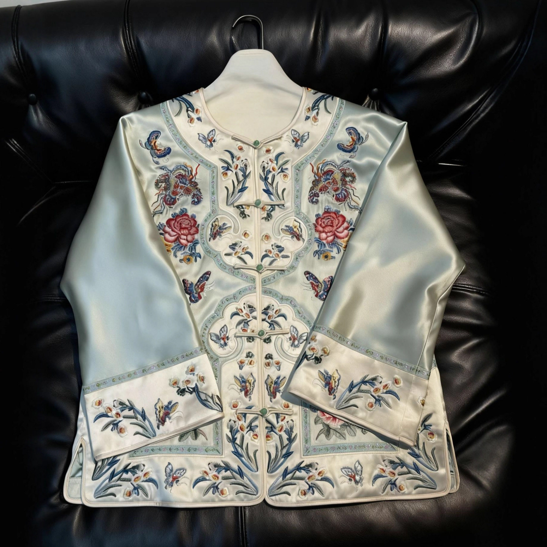 南油高端新中式国风醋酸棉衣棉服女装冬加薄棉不臃肿唐装外套上衣