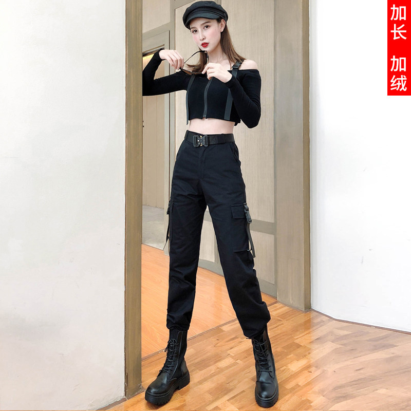 时魅工装裤高腰高个子休闲长裤