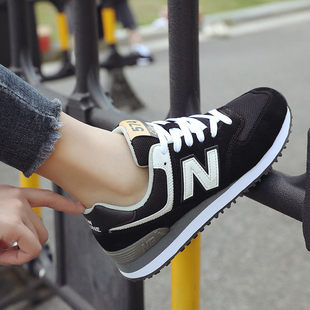 新百伦574女鞋黑色运动鞋女冬季男鞋官方正品缓震跑步鞋n字鞋