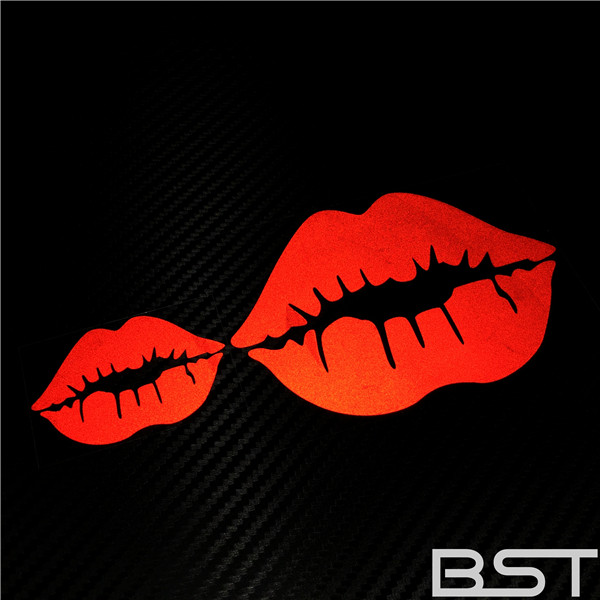 烈焰红唇亲吻搞笑汽车贴花红色嘴唇机车自行车hellaflush随意贴纸