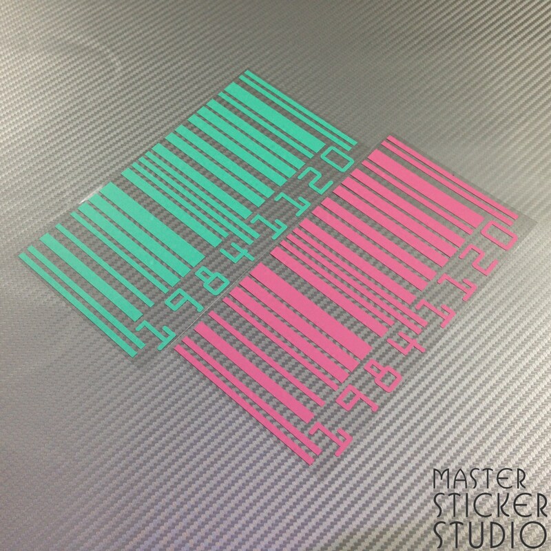 数字条形码车贴 电动车机车创意个性反光贴纸 数字日期订制潮流贴