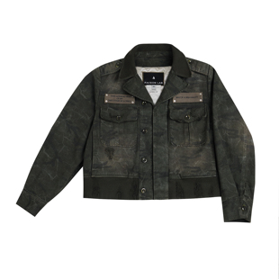 今日青年FACEONLAB p37 战损夹克工装翻领棉服设计师款外套军绿色