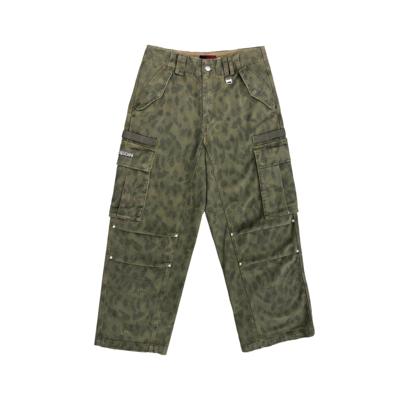 迷彩豹纹工装长裤休闲裤原创设计