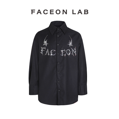 烫钻字母宽松简约时尚长袖衬衫