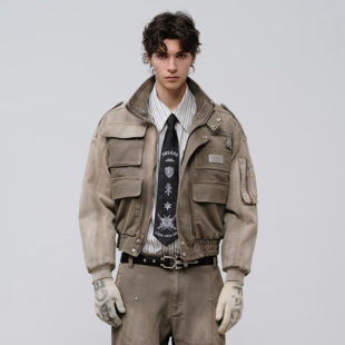 【冯建宇同款】FACEONLAB机械师工装夹克男外套25新款高级感棉服