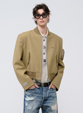 飞上来FACEONLAB原创金属臂章MA-1西装夹克精仿羊毛新贵极简男装