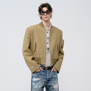 飞上来FACEONLAB原创金属臂章MA-1西装夹克精仿羊毛新贵极简男装