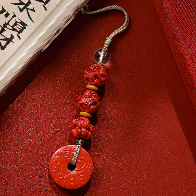 高含量朱砂红砂手机链国风本命年生肖三合车钥匙扣挂件女学生礼物,饰品/流行首饰/时尚饰品新,其它首饰,淘宝优惠券,粉丝福利购,淘宝优惠卷
