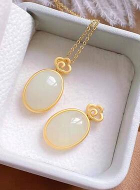 s925银椭圆形祥云项坠百搭复古文艺个性优雅简单小巧女吊坠项链