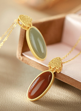 复古国风s925纯银古法金项链