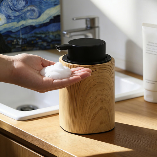 木纹按压式起泡洗手液分装瓶