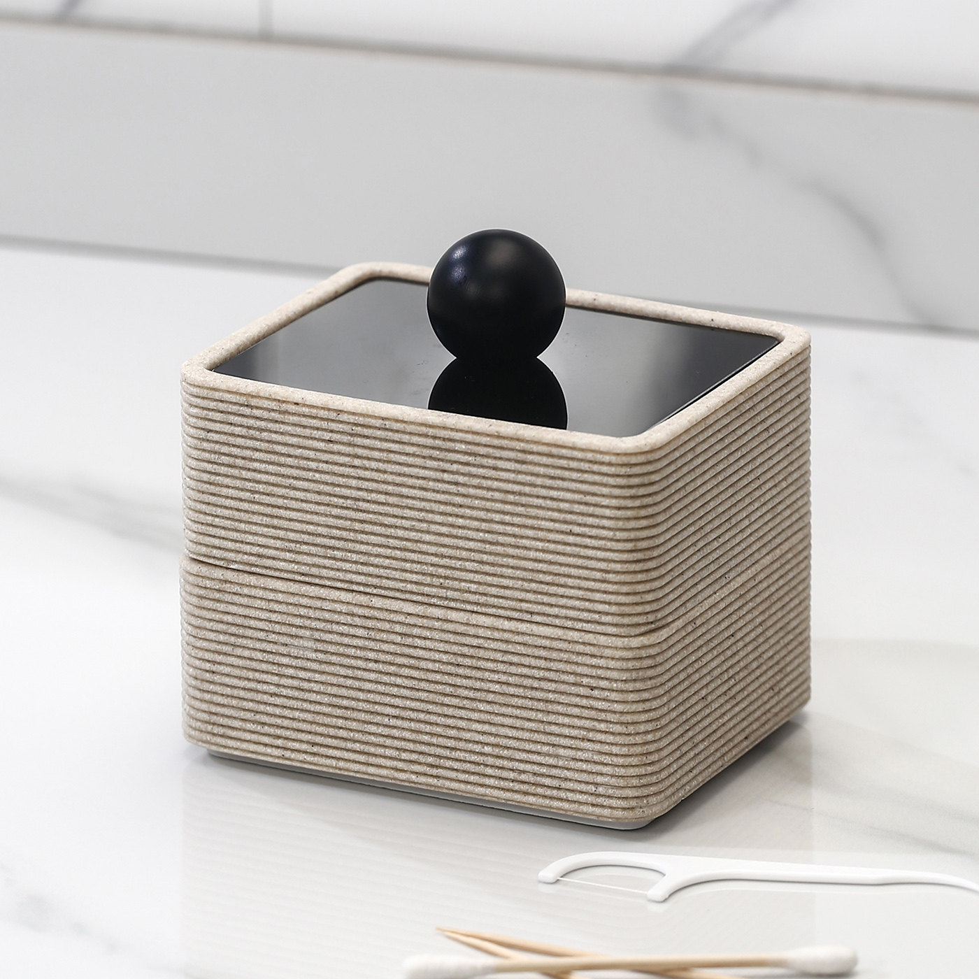 北欧风轻奢简约牙签盒家用高级感棉签盒创意牙签牙线二合一收纳盒,收纳整理,牙签盒,淘宝优惠券,粉丝福利购,淘宝优惠卷