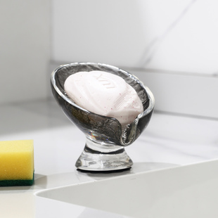 轻奢高档水波纹沥水肥皂盒家用洗手台简约创意香皂盒高级感肥皂架