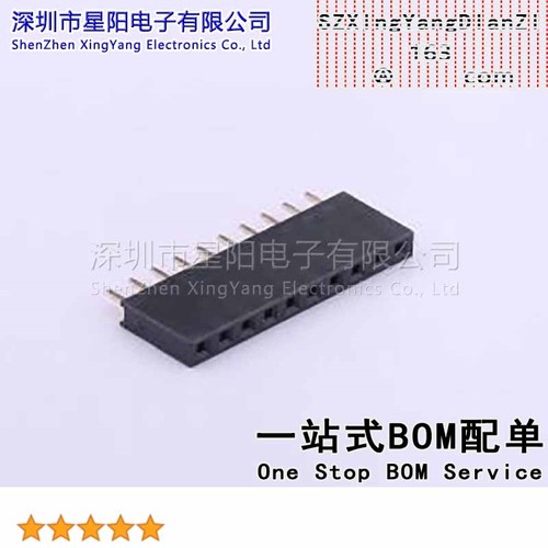 X6511FV-10-C85D32 (5Pcs)2.54mm 1x10P Y型PC3.2 PBT 1u quot排