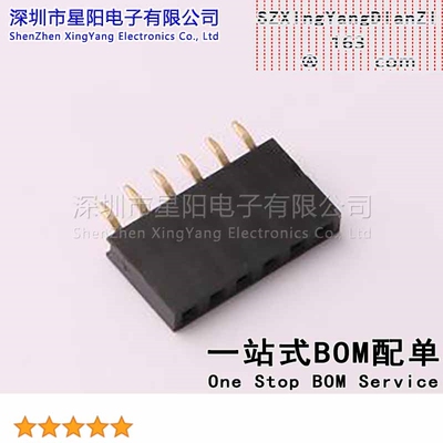 X6511FRS-06-C85D30 (5Pcs)2.54mm 1x6P排数 单排 总孔位数6间距2