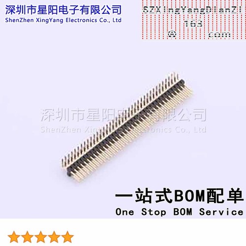 X1321WR-2x37J-C40D18 1.27mm排针 双排90度 塑高1.0mm塑宽3.4mm