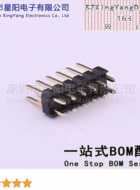 X6521WV-2x06H-C60D30 (5Pcs)2.54mm 2x6P直插 方针 镀金足1U排数