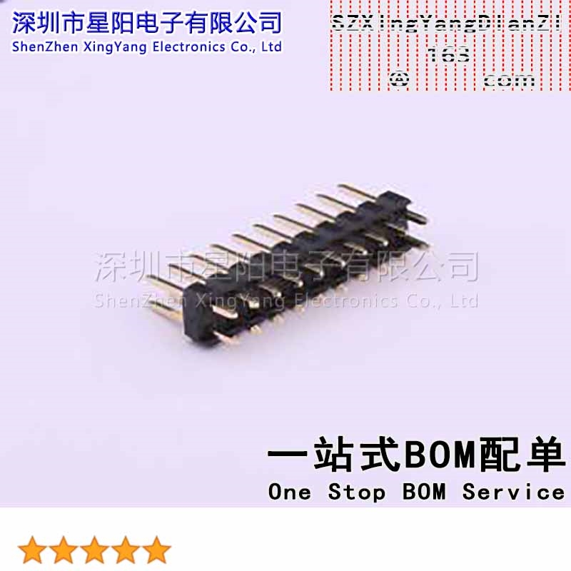 X6521WV-2x10H-C60D30 (5Pcs)2.54mm 2x10P直插 方针 镀金足1U排