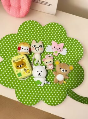 日系古早桌墊波点四叶草餐墊拍照道具背景布家用宿舍装饰桌面桌布