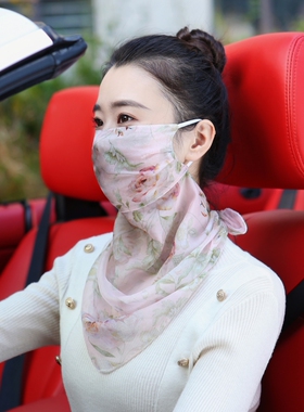 100%防晒面纱护颈一体女夏季