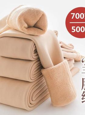 深秋冬季肉色打底裤加厚加绒特厚羊羔绒袜光腿神器东北保暖棉裤女