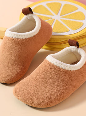 宝宝棉拖鞋鞋防滑隔凉软底秋冬加绒儿童地板袜加厚底成人早教袜套