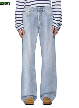 IREX 【2021m浅蓝色牛仔裤】冰蓝色微喇宽松休闲裤复古水洗蓝长裤