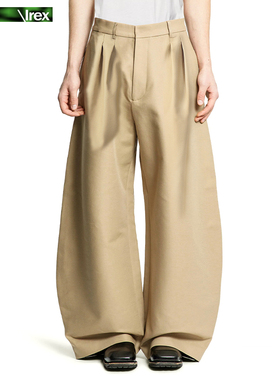 IREX【lemaire风】褶饰阔腿西裤长裤双色 老钱精英风 廓形弯刀裤