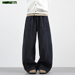 【400g纯棉灯芯绒】扭骨弯刀裤法工蓝宽松百搭休闲工装裤阔腿裤冬