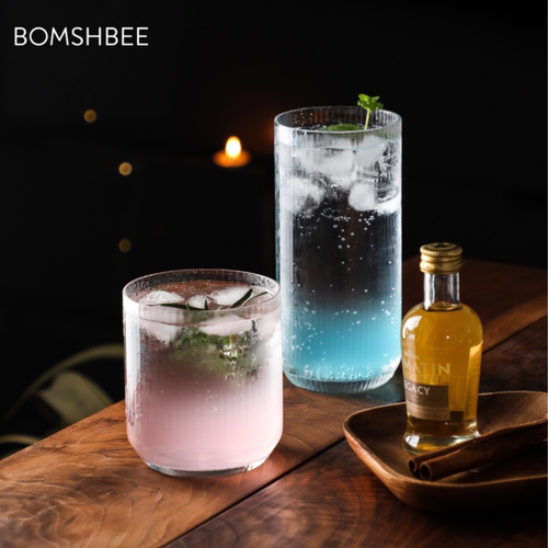 美国BOMSHBEE简约玻璃杯直纹杯