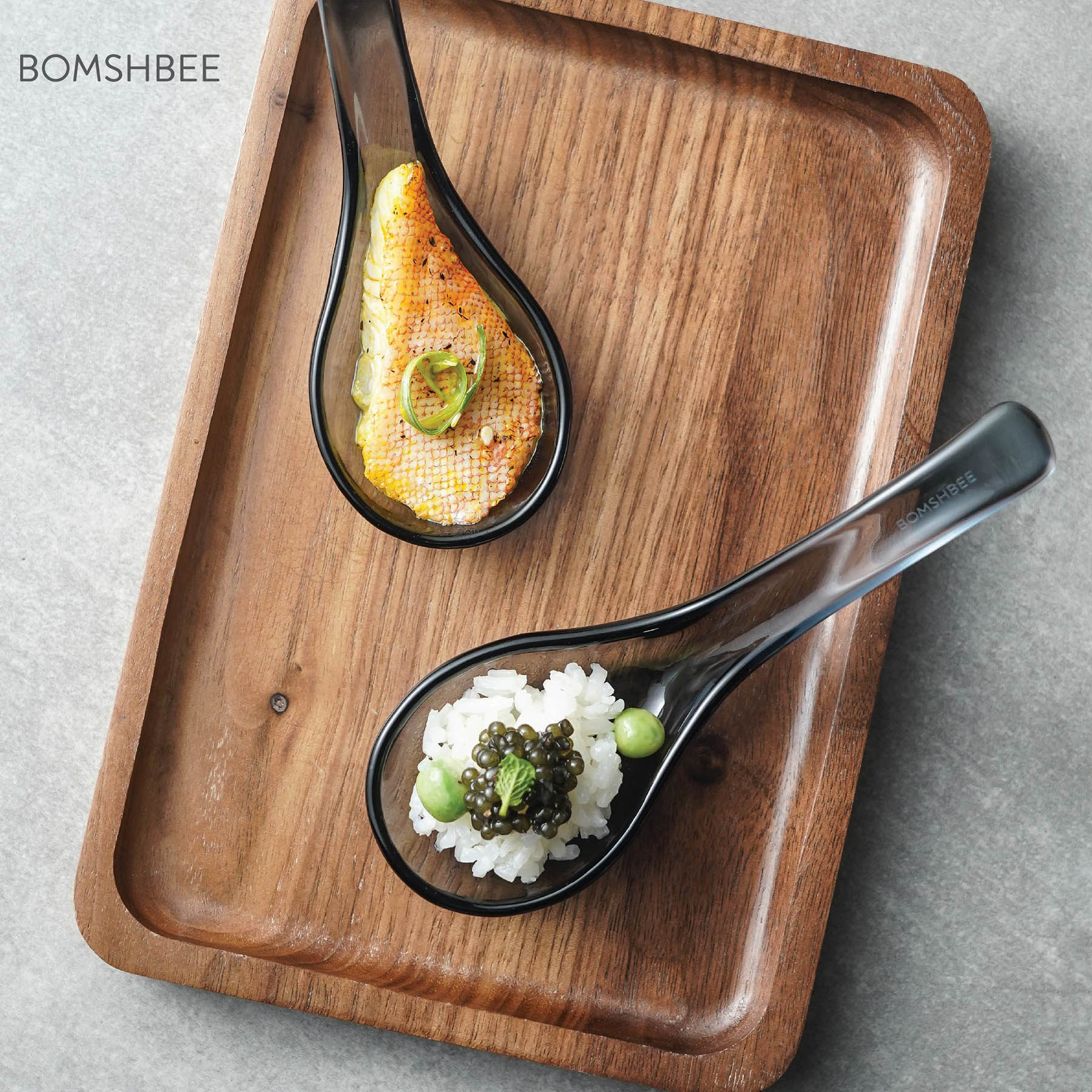 美国BOMSHBEE邦舒比 北欧简约ins风原色玻璃勺子汤勺饭勺