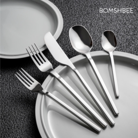 美国Bomshbee 北歐簡約Chime系列镜面银/雾面银不锈钢西餐餐具
