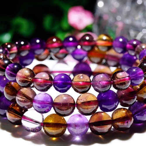 天然水晶紫黄水晶碧玺海蓝宝超七水晶情侣轻奢手串饰品