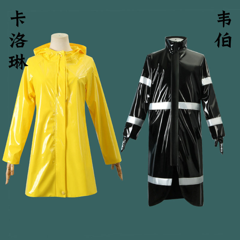 鬼妈妈cos服卡洛琳全套cosplay黄色雨衣万圣节万圣节演出服套装女