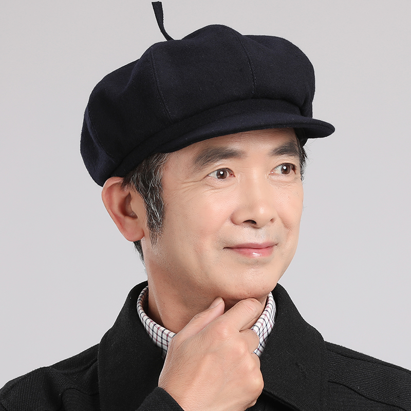 中老年人帽子男士秋冬季爸爸老头八角帽鸭舌帽春秋老人爷爷中山帽