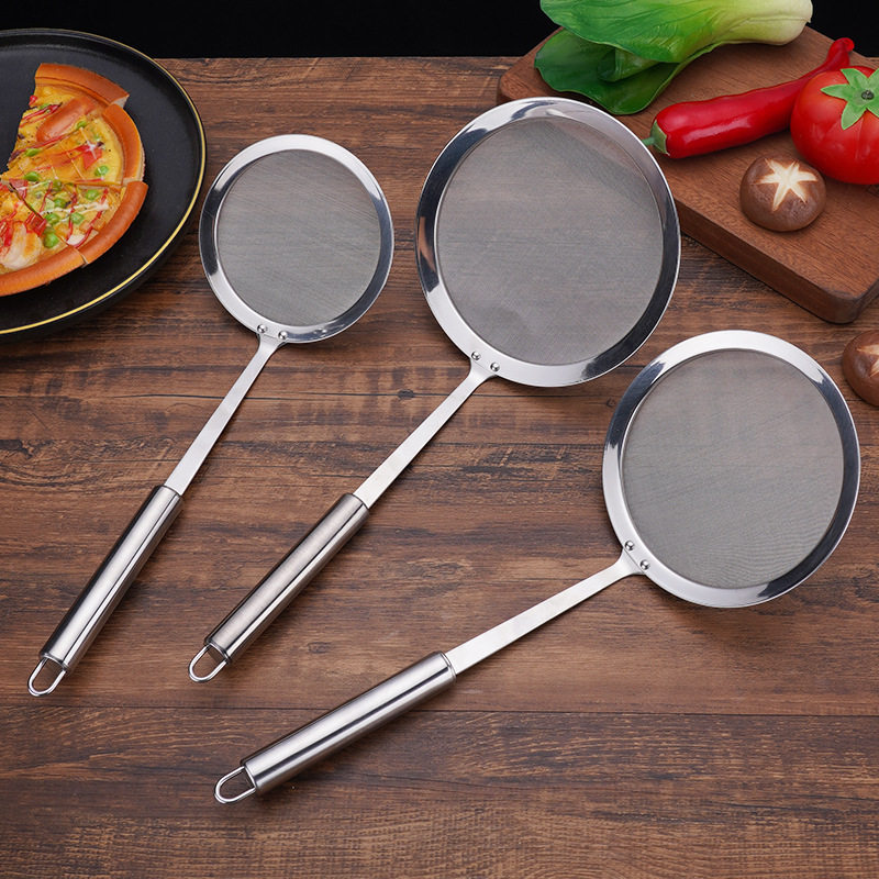 304不锈钢密网漏勺100目加厚宽边家用厨房工具豆浆过滤网漏勺