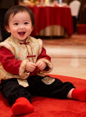 周岁男宝礼服2026新款冬儿童新中式唐装加厚男女童拜年服新年衣服