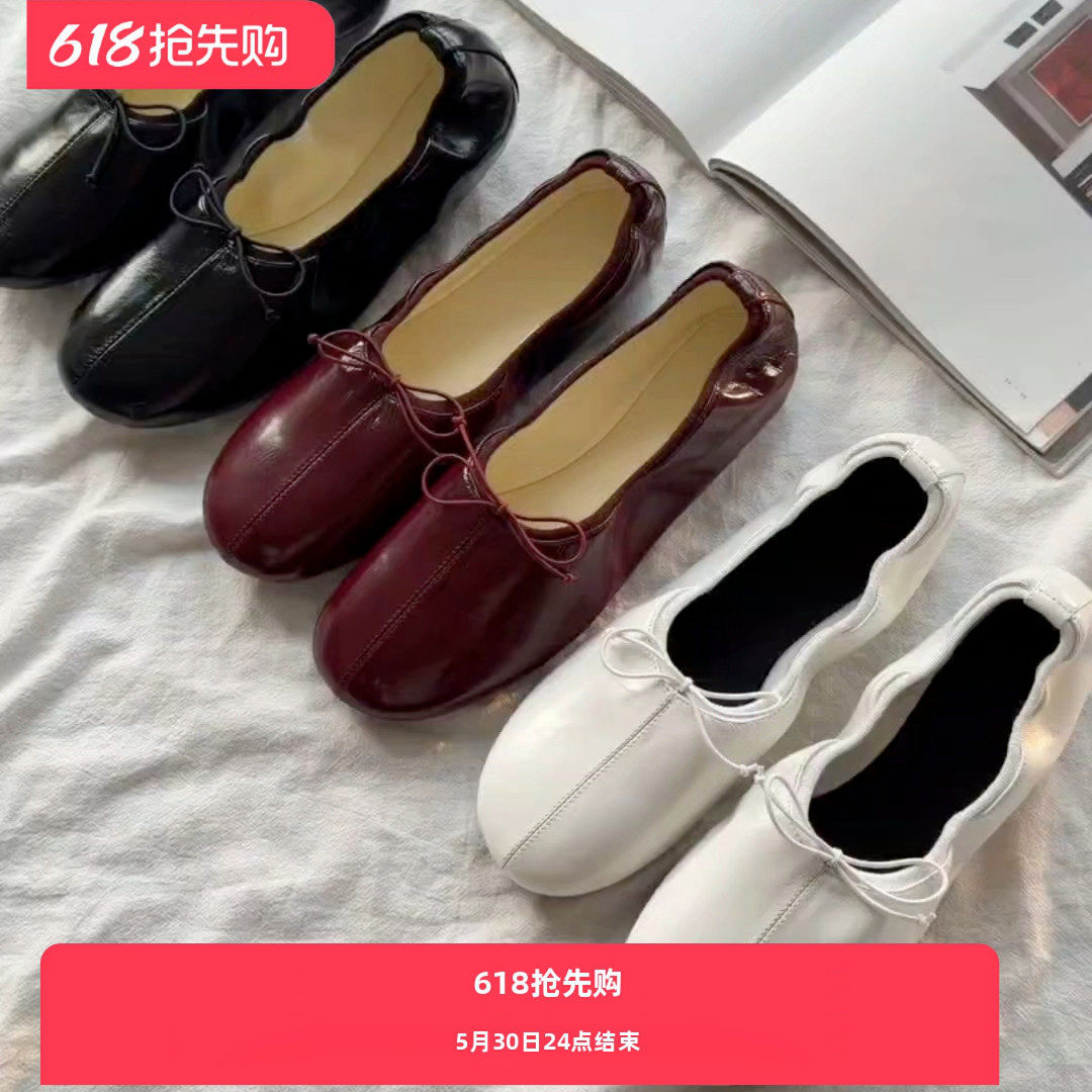 法式复古蝴蝶结芭蕾平底单鞋女